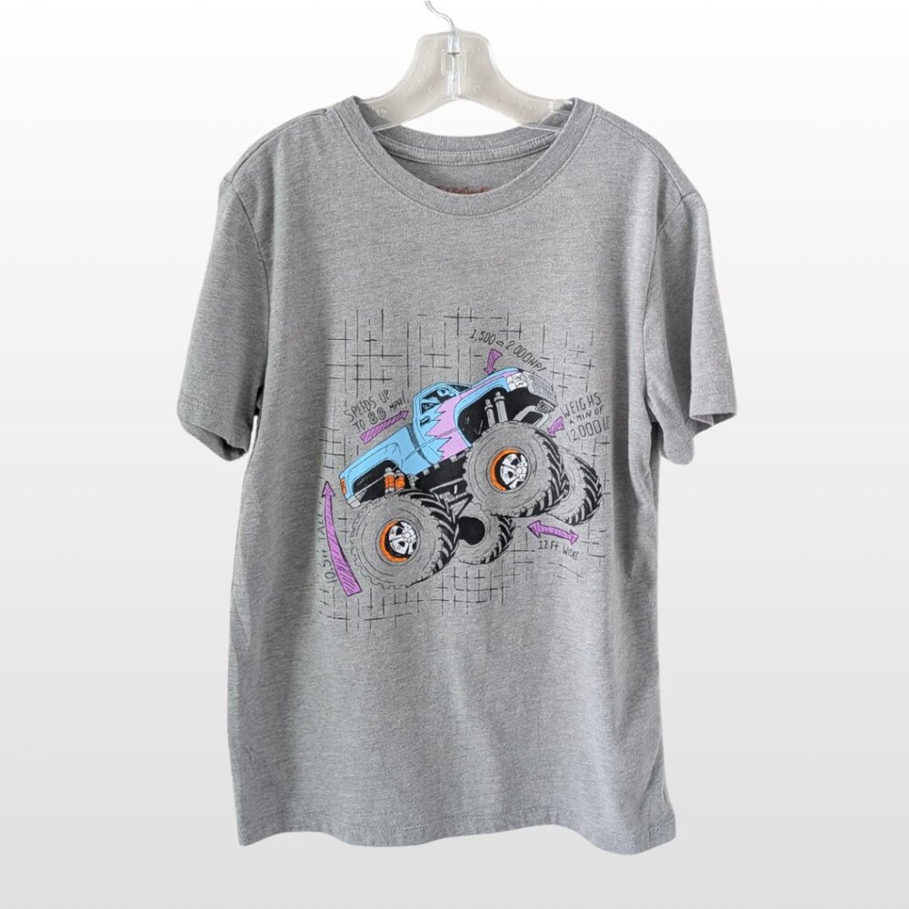 CAT & JACK Short Sleeve Gray Monster Truck T-Shirt